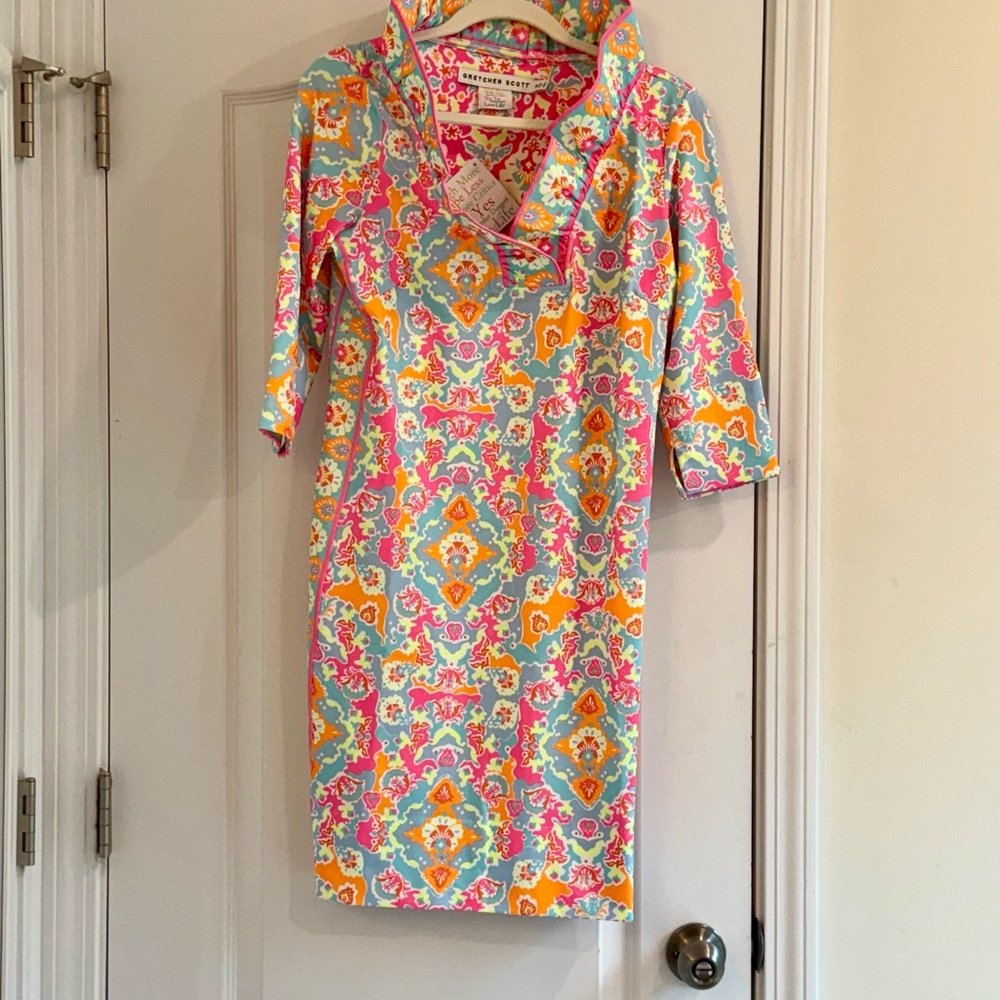 Gretchen Scott Designs Long Sleeve Dress - Pink, Blue, Orange